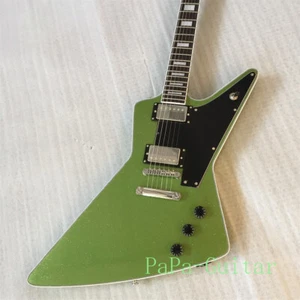 Guitarra Eléctrica Sparkle Explorer Color Verde Metálico Cuerpo Sólido Puente T-O-M - Imagen 1 de 6