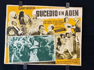 1956 C'est arrivé à Aden DANY ROBIN Authentic MEXICAN LOBBY CARD 15"x11"