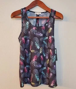Jessica Simpson Pine Paty The Warm Up Women's Black Tank Top Athletic Size L - Picture 1 of 7