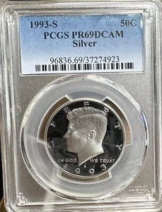 1993-S Silver Kennedy Half Dollar PCGS PR69DCAM - Picture 1 of 2