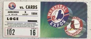 1994 August 3rd 19h35 Montreal Expos vs St-Louis Cardinals LODGE 102 16 - Bild 1 von 1