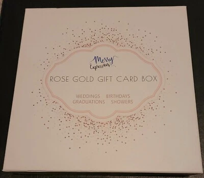 CAJA DE TARJETAS MERRY EXPRESSIONS Lámina Dorada Cinta Tarjetas Etiqueta Boda Ducha-¡NUEVO! Foto 1 de 4