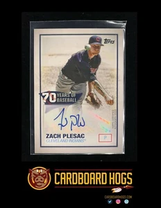 2021 Topps Series 1 70 Years of Baseball Autograph Zach Plesac Indians #70YA-ZP - Picture 1 of 3