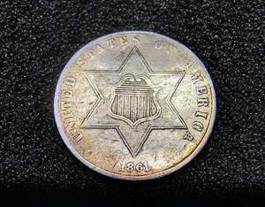 1861 Three Cent Silver (Trime) 3cS - Philadelphia Mint - VF-XF Details - Picture 1 of 20