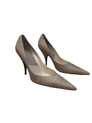 Christian Dior Miss Dior Snakeskin Grey Python Embossed Stiletto Pumps 37/7 NIB - Image 1 of 4