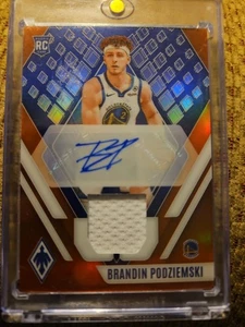 /49 Phoenix Brandin Podziemski Rookie Jersey Auto Orange Prizm RC #RJA-BPZ 2023 - Picture 1 of 4