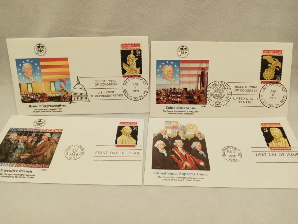 US First Day Issue Covers - 4 Covers 1989/90 CONSTITUTION 2412-15 (FDC261) - Image 1 of 1