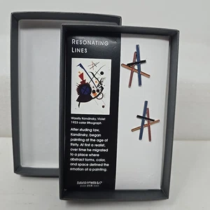 David Howell Kandinsky Earrings - Resonating Lines Abstract Earrings -Violet - Picture 1 of 10
