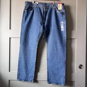 Levis 501 Jeans Mens 42x32 Blue Original Straight Leg Button Fly Denim Pants NEW - Picture 1 of 14