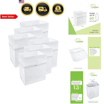 Мусорный бак мусорный бак мусорный бак контейнер 13 галлонов упаковка 6 шт. складной - Изображение 1 из 4