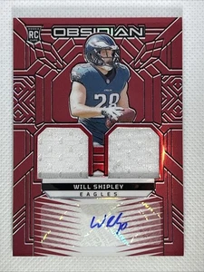 Will Shipley 2024 Panini Obsidian Rookie Materials Tinta Rojo Auto Doble Parche/75 - Imagen 1 de 3