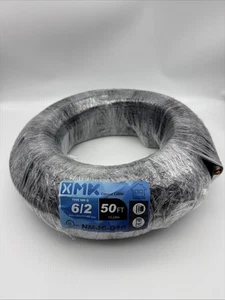50’ 6/2  G NMB Wire With Ground Non-metallic Sheathed Cable Black 600v - Picture 1 of 3