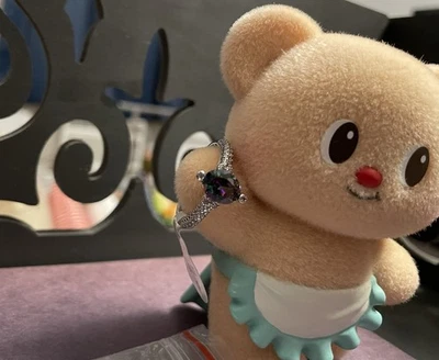 Ring Bomb Party RBP3845. Talla 9. Topacio creado en laboratorio de piedra principal. Chapado en rodio Foto 1 de 3