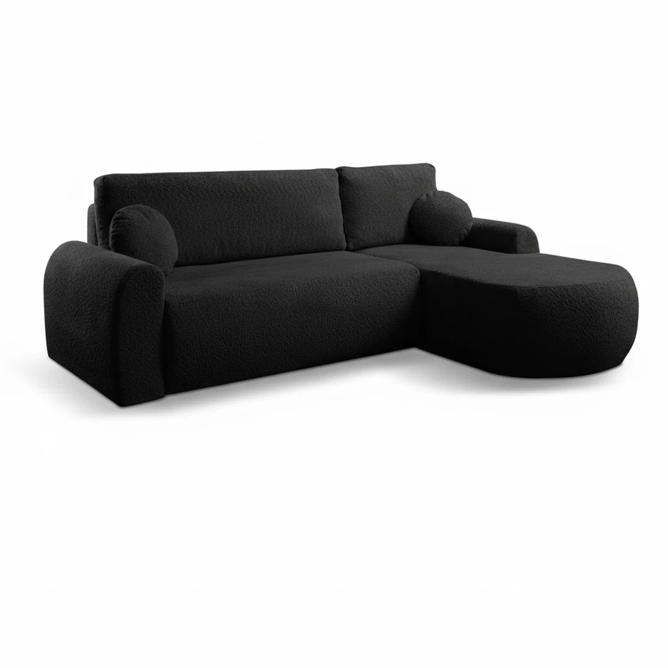 Sofa Bed Corner Left or Right Side Grey Black Beige  Jazz Free Delivery - Image 1 of 4