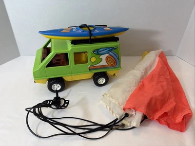 Vtg Fisher Price Adventure People Daredevil Sports Van #318 W/ Parachute Kayak - Image 1 of 4