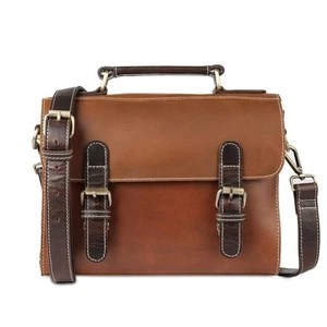 Bandolera de cuero genuino para hombres y mujeres | Cartera hecha a mano de 11 pulgadas Pu... - Imagen 1 de 6