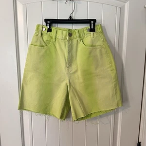 UO BDG longline carpenter short Lime green fade Shorts raw high-rise Size 26 - Picture 1 of 6