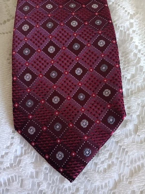 🩶 NUEVO CON ETIQUETAS PERRY ELLIS Portafolio Hombre Poliéster Corbata Borgoña Gris 3" 59" Ajustada Foto 1 de 4