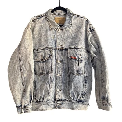 Chaqueta vaquera vintage Jordache Basics lavado ácido para hombre talla L estilo camionero Foto 1 de 4