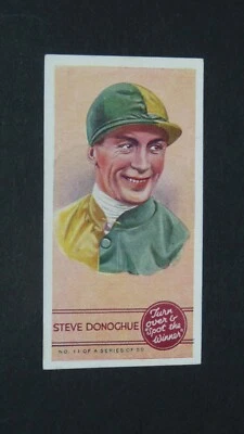 GODFREY PHILLIPS CIGARETTES CARD 1937 SPORTSMEN #11 DONOGHUE JOCKEY TURF - Photo 1/2
