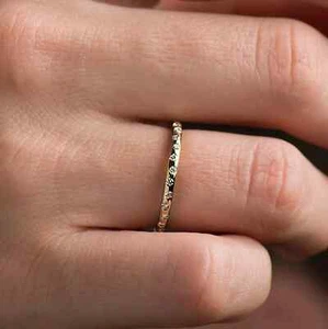1Ct Round Real Moissanite Full Eternity Band Ring 14K Yellow Gold-Plated Silver - Picture 1 of 7