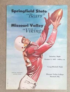 SPRINGFIELD (MA) @ MISSOURI VALLEY  COLLEGE FOOTBALL PROGRAM - 1957 - EX SHAPE - Picture 1 of 1