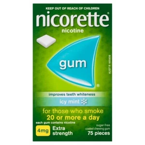 Nicorette Gum 4mg extra strength Icy Mint 75 Pieces - Picture 1 of 2