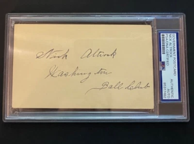 Nick Altrock Signed Auto Gov't Postcard Washington Senators PSA - Image 1 of 2
