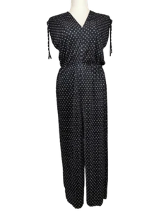 Aniston Casual Ärmelloser Overall / Jumpsuit, schwarz/weiss gepunktet, Gr. 38 - Bild 1 von 2