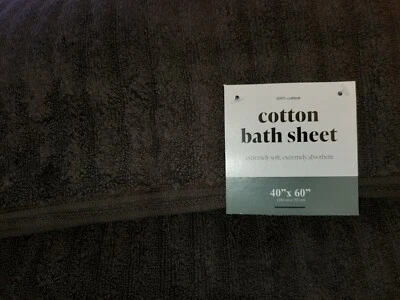 NEW Midnight Black 100% Cotton 40" x 60" Bath Sheet / Towel by Garson Home - Imagem 1 de 2