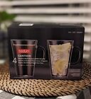 4 Pack New Bodum Canteen Double Wall Glasses with Handle 13.5 Oz. Coffee mugs 