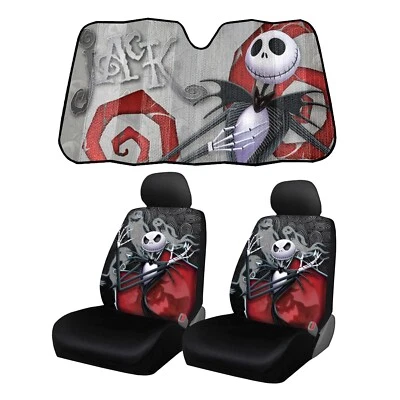 New Nightmare Before Christmas Car Front Seat Covers Headrest Covers Sunshade - Image 1 of 4