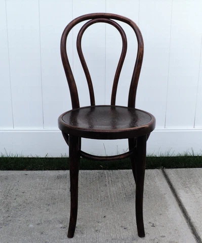 Vintage Bentwood Thonet Chair Dining Bistro Cafe Ice Cream Parlor Carved Seat Cover