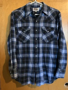 Eli Cattleman Pearl Snap Flanellhemd Herren Medium gebraucht, in einwandfreiem Zustand - Bild 1 von 3