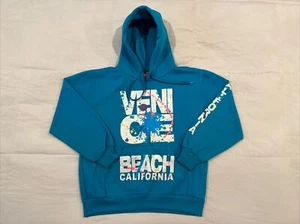 Vintage Sweatshirt Venice Beach California Blue Hoodie Mens Small - Picture 1 of 15
