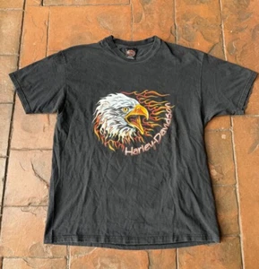 Vintage 90s Harley Davidson Screaming Eagle Flame Chicago Gangster T-Shirt XL - Bild 1 von 5