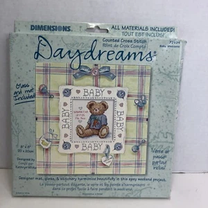 Baby Welcome Daydreams Dimensions Cross Stitch Kit 8"" x 8"" oso - Imagen 1 de 5