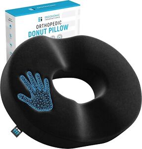 ERGONOMIC INNOVATIONS Orthopedic Donut Pillow, Memory Foam Chair Seat Cushion