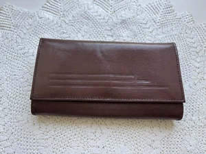 Portafoglio BHS vintage in pelle marrone scuro - Foto 1 di 14