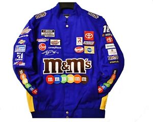 2021  Authentic Kyle Busch JH Design M&M's Snap  Blue Uniform Cotton Jacket 