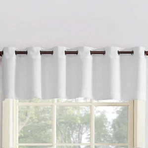 Montego Casual Textured Semi-Sheer Grommet Kitchen Curtain Valance, 56" x 14"... - Picture 1 of 9