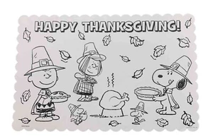 Peanuts Snoopy Color Your Own Thanksgiving Placemat - Picture 1 of 1