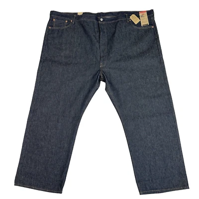Levi's 501 Original Shrink To Fit Big & Tall Button Fly Blue Denim Jeans 56 x 30 - Image 1 of 4
