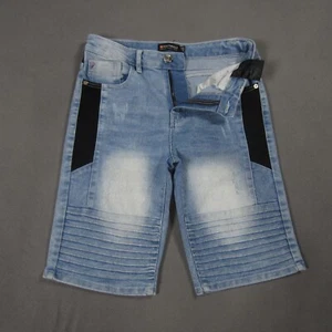 Southpole Shorts Boys Youth 12 Blue Denim Hip Hop Skater Moto - Picture 1 of 11