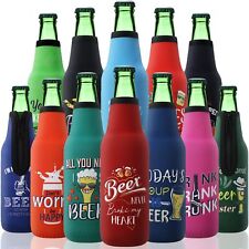 	Summer Beer Bottle Insulator Sleeve with Zipper Bright Style Multicolor 	
