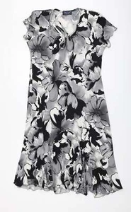 Saloos Womens Grey Floral Polyester Blend A-Line Size M - Picture 1 of 12
