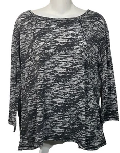 Betsey Johnson Performance Burnout T-Shirt Womens M Black White Casual Top - Picture 1 of 7