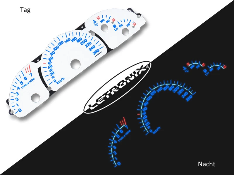 EL-Dash Speedo Plate plasma disco tacómetro Opel Vectra B 0 - 260 km/h - Imagen 1 de 1