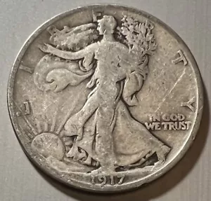 1917 WALKING LIBERTY HALF DOLLAR GOOD - Picture 1 of 2