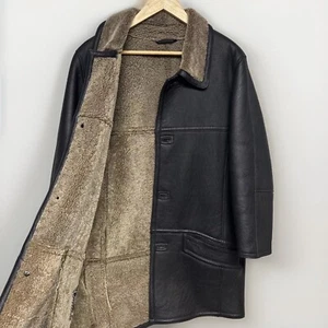 Biala Pelle Shearling Sheepskin Leather Coat Medium (Short) - Black - Picture 1 of 7